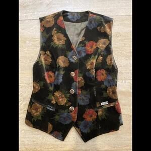 REHLI TRACHT OKTOBERFEST DIRNDL‎ WOMEN'S SLEEVELESS Vest Floral Velvet Size 36